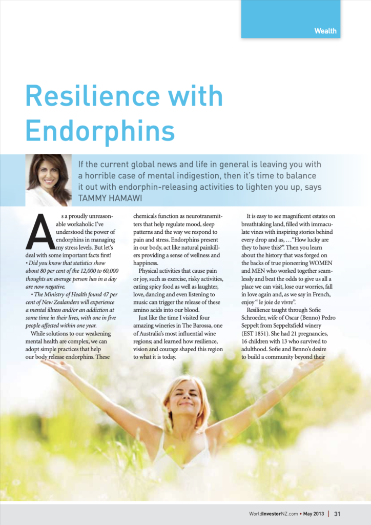 Article titled "Resilience with Endorphins"